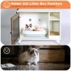 Graffiti the litter box Enclosure with 2 Storage Shelves and 1 Doors, Hidden Cat Litter Box Enclosure Furniture with Shelf, Indoor Cat House Furniture