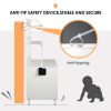 Graffiti the litter box Enclosure with 2 Storage Shelves and 1 Doors, Hidden Cat Litter Box Enclosure Furniture with Shelf, Indoor Cat House Furniture